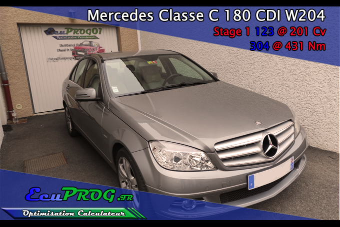 Mercedes Classe C W204 180 CDI 120 -> 200 Hp